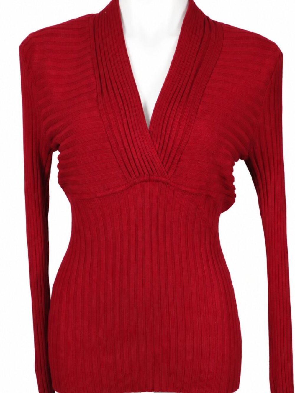 LARGE red sweater. Long sleeve ribbed v-neck sweater. Casual. Dressy, Comfy